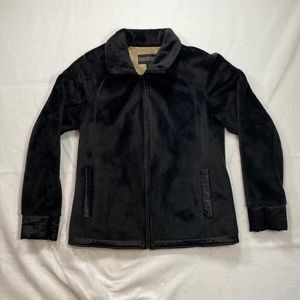 Kristen Blake Full Zip Up Jacket Coat Soft Black Brown Womens Size XS